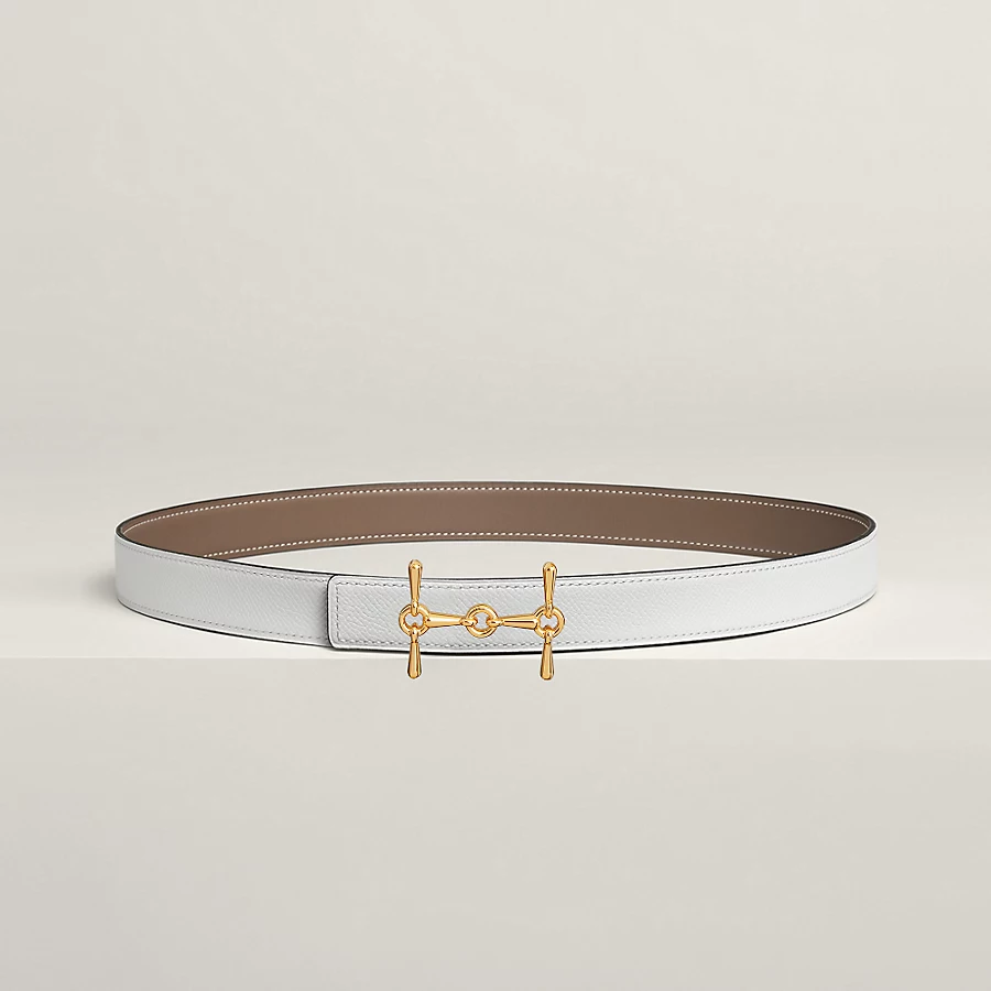 H Equestre belt buckle & Reversible leather strap 24 mm - Image 2